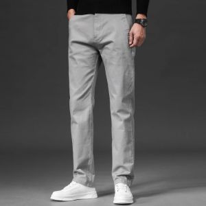 New in Spring Casual Pants Men Straight Fit Cotton Stretch Chino Trouser Male Formal Work Business Dress Khaki Fashion Regular2026