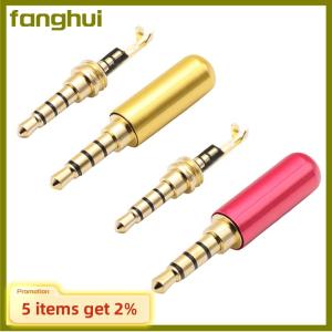 fanghui Headphone Jack Male Plug 3.5mm Audio Connector 4 Poles Headphone Jack Audio Male Plug Jack Adapter Stereo Connector Headphone Repair Cable Solder Wire DIY