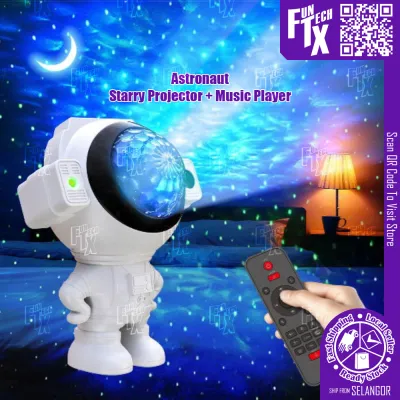 FunTechX USB Starry Projector Light With Bluetooth Music Player LED Star Light Galaxy Light Projection Lamp Gift 星空灯