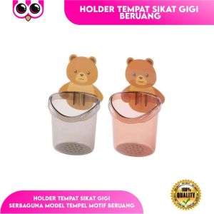 [ BEAR ] HOLDER TEMPAT SIKAT GIGI BERUANG / TEMPAT SERBAGUNA HOLDER TEMPEL