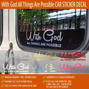 ⚡Low Price Promotion⚡🚗COD💕Waterproof &amp DurableCar Sticker Decoration/Meaningful Design/Easy To Apply Auto Front Sticker/Body Decals For Adults Men And Women/Car Accessories 有了上帝一切皆有可能车贴