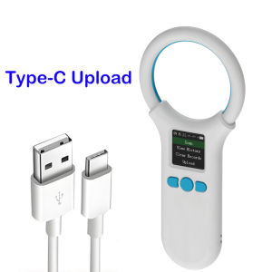 Boland สแกนเนอร์ไมโครชิพสัตว์เลี้ยง RFID FDX-B 134.2Mhz/125Hz (ISO 11784/11785) เครื่องอ่านชิปบันทึกข้อมูล500เครื่องสแกนเนอร์ป้ายไมโครชิปสากลพร้อมแบตเตอรี่แบบชาร์จไฟได้หน้าจอ TFT ขนาด1.44นิ้ว