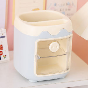 Kotak Penyimpanan Alat Tulis Sekolah / Storage Box Organizer Stationery / Meja Laci Mini 2 Tingkat Bentuk Kulkas Aesthetic / Rak Wadah Aksesoris Kosmetik Pensil Pulpen Make UP Multifungsi Tempat Pena Lucu Warna Pastel Peralatan ATK Anak Serbaguna - HOMIA