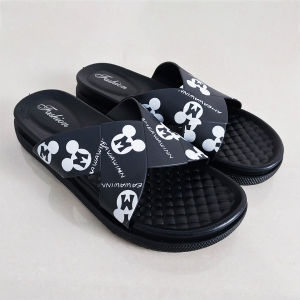 Sandal Selop Wanita Slip On Cewek Karakter Kartun Lucu Woman PVC Flat Shoes Korea COD SPT-53
