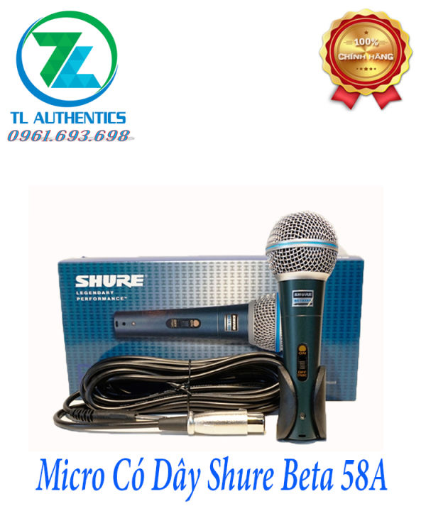 Micro có dây Shure beta 58A hàng nhập khẩu 2024 bảo hành 12 tháng