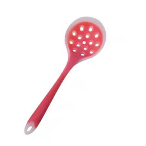 Centong Bolong Silikon Skimmer Spoon Transparan / Skimmer Slotted Spoon Non Stick Alat Saring Lauk