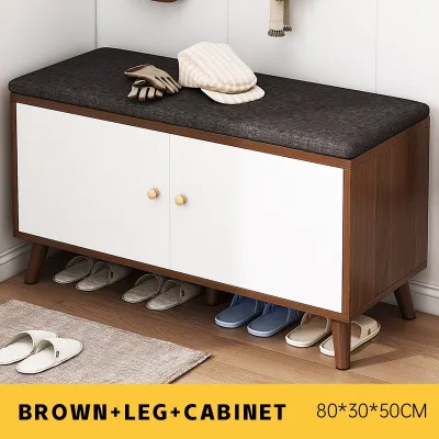 Rak Sepatu Duduk Sofa Kayu / Lemari Sepatu Kayu Minimalis/Tempat Pakai Sandal Ruang Tamu / Lemari Sepatu 2 Susun / Rak Sepatu/Rak Sepatu Murah/Kompartemen Lemari Sepatu Dengan Dudukan Sofa