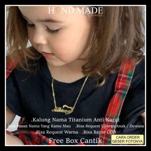 kalung nama anak perempuan kalung nama titanium anti karat kalungnama aksesoris wanita necklace titanium aksesoris fashion