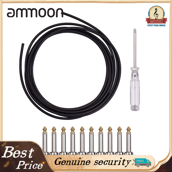 Professional Solderless Patch Cable Kit DIY Guitar Pedal Board Cable Cord Wire Custom Length Including 10 Solder Free Plugs 3 Meter Cable and Mini Screwdriver Musical Instrument Accessories Set