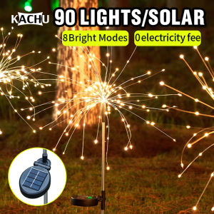 Solar LED Fireworks Lights Outdoor Waterproof Copper Wire Christmas Fairy Lights Garden Decorative Lights