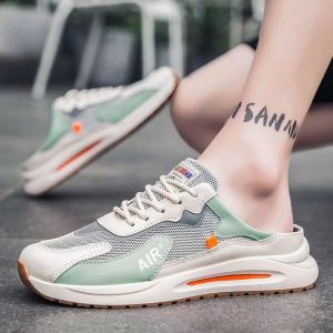 Loafers Shoes for Men Sneakers Mules Half Shoes Casual Platform Sport Shoes Slip On Half Loafers Fashion Skate Shoes Summer Korean Half Slippers Men Clogs Sandals Shoes for Men 2023 Style