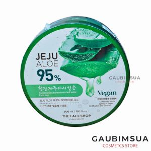 Gel Dưỡng Da The Face Shop Jeju Aloe 95% Vegan Soothing Gel 300ml - Làm Mát Và Làm Dịu Cho Mọi Loại Da