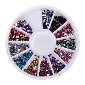 400PCs/Set 2mm Round Rhinestones Nail Art Disc For Acrylic UV Gel Nail Art Manicure Design Tools