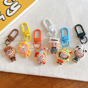 1/6Pcs Variety Styles Labubu Keychain Pendant Dress up Labubu Little Monster Sheep Keyring Backpacks Hangings Decoration Accessries Gifts