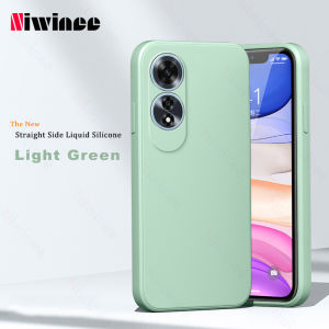 Cho Oppo A60 vỏ điện thoại Thẳng Cạnh Silicone lỏng Bao Gồm Tất Cả Các Ống Kính Chống Mùa Thu Mới Siêu Mỏng Đơn Giản cá tính sáng tạo Điện thoại mềm vỏ điện thoại