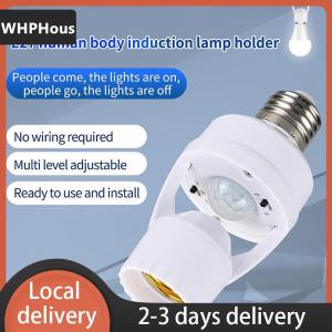 [COD] WHPHous Ship within 24 hours 360 Degrees Human Induction Motion Sensor Lamp Socket Base AC85-265V Delay Time Switch E27 Base Holder Socket Adapter