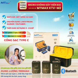 Micro cài áo Không Dây MTMAX KTV M2 - Đẳng Cấp Cho Mọi Sự Kiện Lớn - Thu Âm Tốt Chống Nhiễu Chống Ồn. Wireless 2.4G Lên Đến 40M -  Vloger Video
