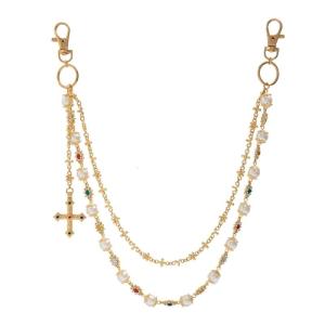 ชุดเดรสสเวตเตอร์สายคาดเอวไข่มุกทำด้วยมือประดับไข่มุกยาวมีความซับซ้อนและมีโซ่กางเกงหรูเหมาะสำหรับผู้หญิง