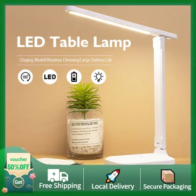 【24 hours ship】LED Desk Lamp Reading Eye Protection 3 Color Stepless Dimmable Touch Table Light Bedside Lights Flexible Lamp Rechargeable USB Desk Night Light for Reading Working Studying 护眼台灯lampu meja
