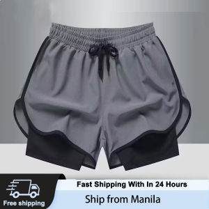 Mens 2-in-1 Summer Quick Drying Sports Shorts Jogging Short pants