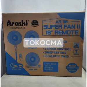 Kipas Angin Remote Super Fan II 3in1 18Inch AR118 Arashi / Kipas Angin 3 Fungsi / 3 Speed Button