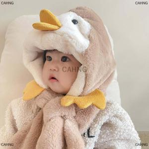 [COD] CAHNG หมวกผ้าพันคอเด็กอบอุ่นในฤดูหนาวมีหูผ้ากำมะหยี่สำหรับเด็กผู้ชายเด็กผู้หญิงหมวกกันลมมีฮู้ดสำหรับเล่นสกีกลางแจ้งหมวกบีนนี่คอขนแกะ