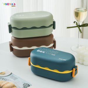 FR-C780 Lunch Box Bento Set 850ML / Kotak Bekal Makan Siang Free Sendok / Kotak Makan 2 Tingkat Portable Anti Tumpah