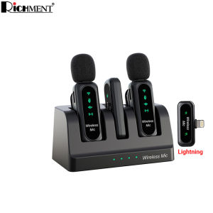 RICHMENT Wireless Lavalier Microphone Set with Charging Dock 360° Pickup + DSP Noise Reduction + 100H Long Battery Life Perfect Gift for Birthday & Christmas