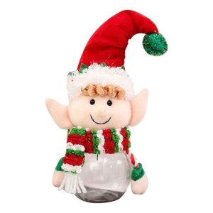 FDYRU Cute Table Gift Pendant Home Christmas Tree Storage Bottle Elf Gift Bags Christmas Decoration Candy Jar