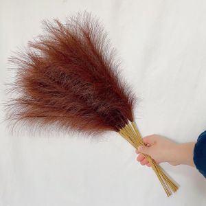 HOUCHU 10 cái Giống như thật Hộ gia đình Dành cho trang trí tiệc cưới Đẹp Cỏ pampas Lau sậy giả Hoa giả Bó hoa pampas