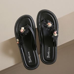 AINACHU EVA Flower Flip Flops Flat Anti-Slip Beach Slippers Women Elegant Shoes Slides Sandals Girls