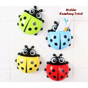 TOOTHBRUSH HOLDER KUMBANG - Holder Unik Berbentuk Kumbang - Pemasangan Mudah Tanpa Bor - Bisa untuk Sikat Gigi, Odol, Sisir, dan Kosmetik - Ukuran 16.5*14.5cm - Material Plastik