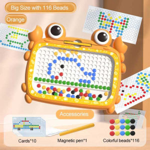 Magnetic Drawing Board for Kids Large Doodle Board with Magnetic Pen and Beads Educantional Toys