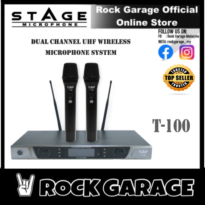 STAGE T 100 Dual Channel UHF Wireless Microphone System With 2 X