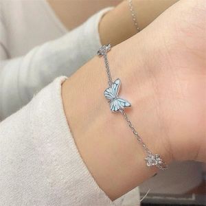 SIXIS Đơn giản Vòng cổ bướm Dạ quang màu xanh dương Phát sáng trong bóng tối Dây chuyền xương đòn Cổ điển Vòng Tay Cương Phụ nữ