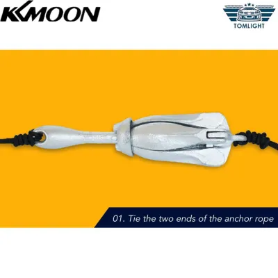 KKmoon Gấp Grapnel Thuyền Mỏ Neo 1.5Kg/3.31lb Đa Năng An Toàn Chịu Lực Cao Độ Cứng Cao Chống Rỉ Với Dây 20M Cho Tàu