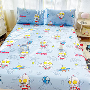 ผ้าปูที่นอนพอดีการ์ตูน3in1 2in1แผ่นผ้าปูที่นอนชุดสำหรับเด็กผู้ชายขนาดผ้าห่มขนห่านเดียว100% ชิ้น
