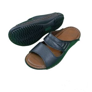 Dép nam da bò hai quai ngang DMCC02 may thủ công chắc chắn