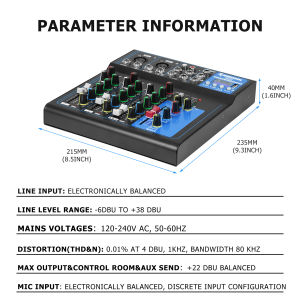 Audio Mixer 7 Channel With Usb 3-Band Equalization And Rec Effect Mixer Bluetooth Sound System With 48v Phantom Power Audio Mixer With Dsp Effects For Live Streaming Podcast Vlog Recording