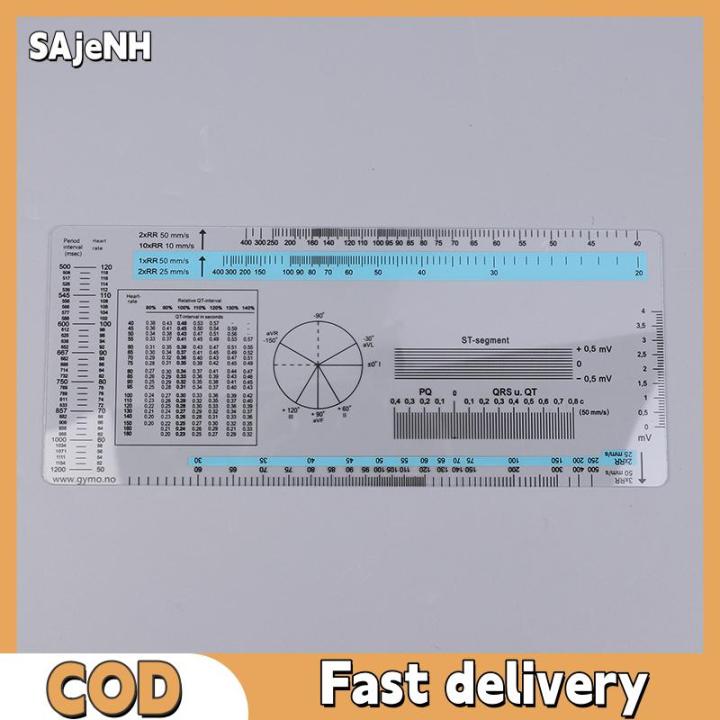 SAjeNH ECG Ruler ECG Student Pocket Reference Guide Electrocardiogram ...