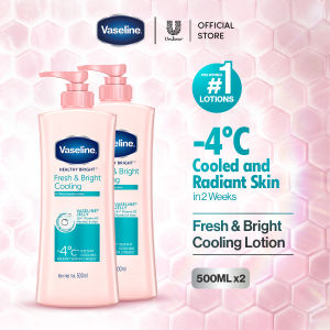 [BUNDLE OF 2] Vaseline Healthy Bright Fresh & Bright Cooling Lotion 500ml - For Cooled Refreshed Skin