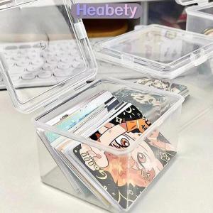 Heabety Korean Transparent Storage Box Blind Box Card Photocard Storage Box Photo Card Organizer Classification Flip Box