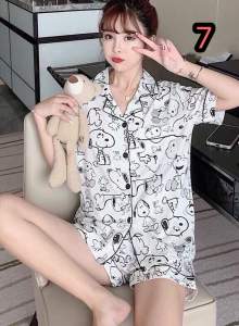 Bộ đồ ngủ mặc nhà áo cộc quần lửng mát cho mùa hè Bộ ngủ pijama lửng chất kate lụa