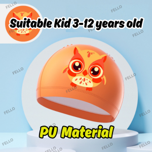 🇲🇾STOCK KL Comfortable Stretchable PU Chilren Coated Swimming Cap for Kid Kids Renang Budak Kanak Kanak Kartun小孩泳帽