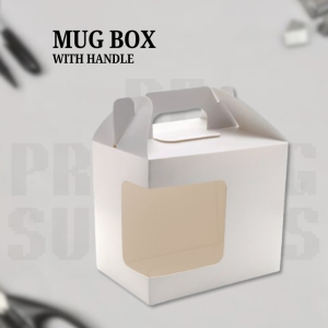 RF Printing Supplies - White Mug Box with Handle Side Window (50 pcs)