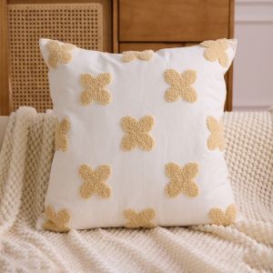 NOBLELUX Cute Sofa Pillow Cases Embroidered Patterns 45x45cm Cushion Cover Daisies Sunflowers Throw Pillow Covers Bed Decor