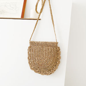 Women Vacation Straw Rope Hand-woven Small Purse Summer Messenger Slim Bags