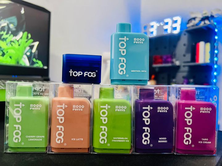 top fog flavors Topfog REPLACEMENT Flavor 8000 Puffs Disposable Device Berry Gelato Indica Delta-8 Flavor:Blue Rasberry Ice