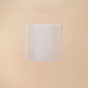 GINKG 2pcs A4 A5 A6 A7 กระดาษรีฟิลโน้ตบุ๊คแบบหลวม พีพี ดีไอวาย เติมบัตรดัชนีหน้าเกลียว Binder สร้างสรรค์และสร้างสรรค์ โปร่งใสโปร่งใส ตัวคั่นหน้าเครื่องผูกเกลียว อัลบัมภาพ