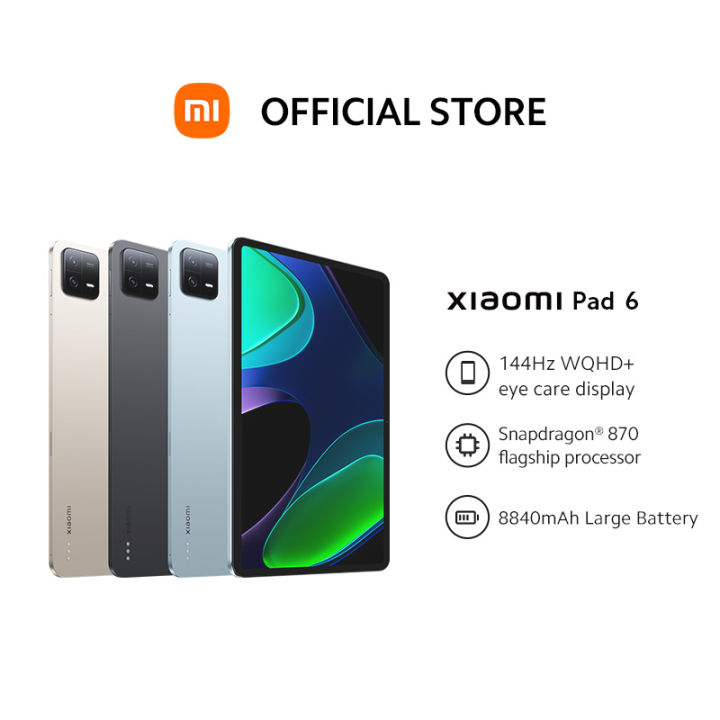 Xiaomi Pad 6, 8GB+256GB, Snapdragon® 870, 144Hz WQHD+ eye care display, Up  to 16 hours of video playback*
